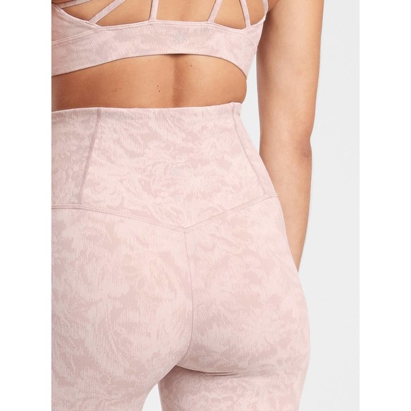 Athleta Legging XS Pink Elastion Textured Tight Abstract Print High Rise Workout - Picture 5 of 14